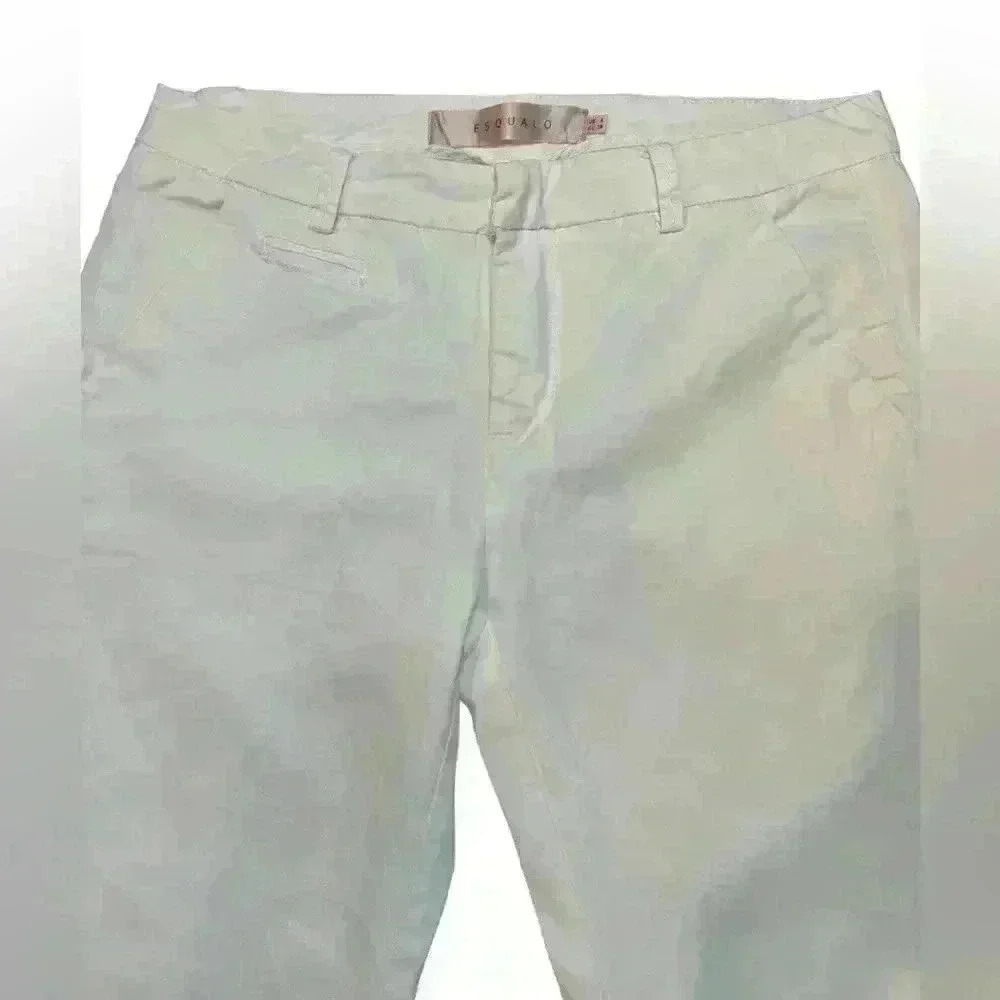 Esqualo Womens Skinny Low Rise  Ankle Trouser Jeans Belt Loops White
